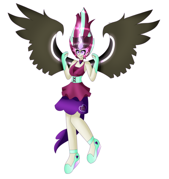 Size: 6408x6761 | Tagged: safe, artist:eeveeglaceon, derpibooru import, sour sweet, human, equestria girls, clothes, corrupted, female, image, midnight-ified, png, simple background, skirt, solo, transparent background