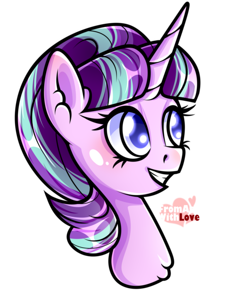 Size: 1839x2289 | Tagged: safe, artist:loverashley, derpibooru import, starlight glimmer, pony, unicorn, bust, female, image, png, s5 starlight, simple background, smiling, solo, transparent background