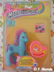 Size: 720x959 | Tagged: safe, derpibooru import, earth pony, pony, bead machine, beads, comb, female, french, g2, image, irl, jpeg, mare, packaging, photo, raised hoof, solo, springdy, toy, unshorn fetlocks