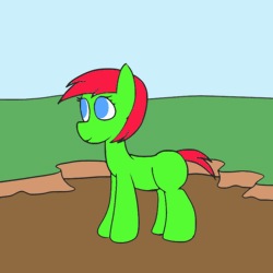 Size: 560x560 | Tagged: safe, artist:amateur-draw, derpibooru import, oc, unofficial characters only, earth pony, pony, asphyxiation, drowning, female, gif, image, mare, mud, mud pony, muddy, quicksand, sinking, solo