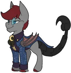 Size: 1108x1136 | Tagged: safe, artist:brainiac, derpibooru import, oc, oc:doctor scorp, bat pony, pony, fallout equestria:all things unequal (pathfinder), image, male, png, simple background, solo, stallion, transparent background