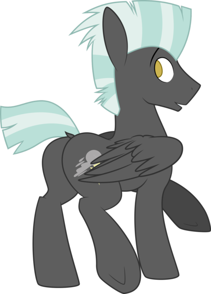 Size: 1280x1781 | Tagged: safe, artist:cottonsulk, artist:toughbluff, derpibooru import, thunderlane, pegasus, pony, butt, image, looking back, male, plot, png, simple background, solo, stallion, transparent background, vector