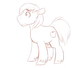 Size: 700x664 | Tagged: safe, artist:cottonsulk, derpibooru import, big macintosh, earth pony, pony, image, male, monochrome, nudity, png, sheath, simple background, sketch, solo, stallion, white background