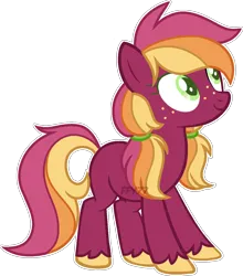 Size: 1158x1317 | Tagged: safe, artist:ffy77, artist:treesap-bases, derpibooru import, oc, unofficial characters only, earth pony, pony, base used, earth pony oc, female, freckles, image, mare, offspring, parent:big macintosh, parent:roseluck, parents:rosemac, png, simple background, solo, transparent background, unshorn fetlocks
