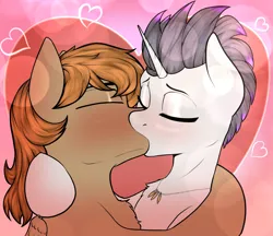 Size: 2625x2270 | Tagged: safe, artist:sketchy knight, derpibooru import, oc, oc:talu gana, unofficial characters only, pegasus, pony, unicorn, blushing, commission, cute, eyes closed, gay, holiday, image, kiss on the lips, kissing, male, oc x oc, passionate, png, shipping, valentine's day, wings, ych result, your character here