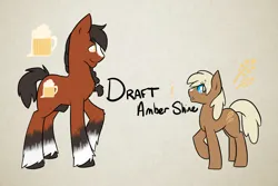 Size: 1280x853 | Tagged: suggestive, artist:sinclair2013, derpibooru import, oc, oc:amber shine, oc:draft, unofficial characters only, earth pony, pony, duo, image, looking at each other, looking at someone, male, nudity, png, sheath, stallion