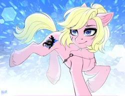 Size: 2600x2000 | Tagged: safe, artist:hakaina, derpibooru import, oc, oc:kara waypoint, unofficial characters only, earth pony, pony, female, ice, image, jewelry, mare, necklace, png, snow, solo