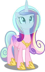 Size: 3162x5007 | Tagged: safe, artist:dashiesparkle, artist:steamanddieselman, derpibooru import, edit, princess cadance, alicorn, pony, absurd resolution, cute, cutedance, female, folded wings, helmet, hoof shoes, image, jewelry, mare, missing accessory, png, simple background, solo, space helmet, tail helmet, transparent background, vector, wings