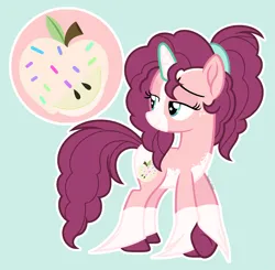 Size: 2409x2362 | Tagged: safe, artist:pastelnightyt, derpibooru import, oc, oc:lodi apple, pony, unicorn, female, image, mare, offspring, parent:big macintosh, parent:sugar belle, parents:sugarmac, png, solo, unshorn fetlocks