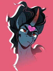 Size: 2860x3804 | Tagged: safe, artist:taneysha, derpibooru import, king sombra, unicorn, bust, hearts and hooves day, holiday, image, male, png, portrait, simple background, valentine, valentine's day