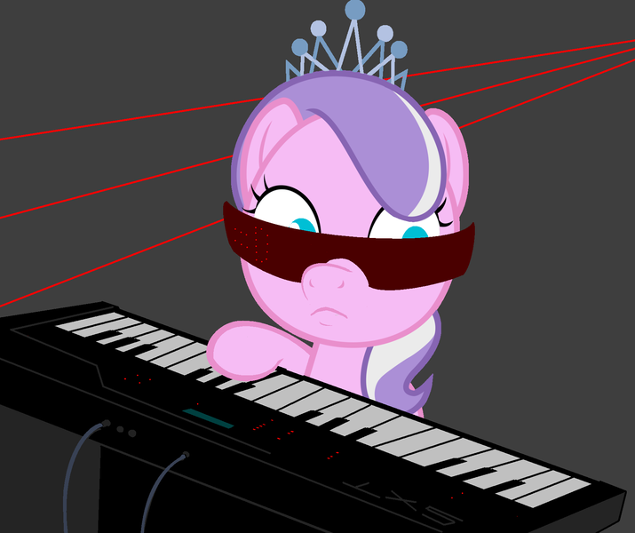 Size: 1773x1487 | Tagged: safe, artist:darkdoomer, derpibooru import, diamond tiara, image, jewelry, musical instrument, piano, png, sunglasses, tiara