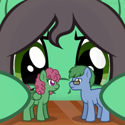 Size: 512x512 | Tagged: safe, artist:kichimina, derpibooru import, oc, oc:sadie michaels, oc:software patch, oc:windcatcher, unofficial characters only, earth pony, pegasus, animated, commission, earth pony oc, gif, heart, image, now kiss, pegasus oc, shipper on deck, toy, windpatch, wings, ych result