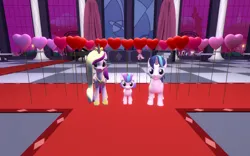 Size: 1024x640 | Tagged: safe, artist:sonic5421, derpibooru import, princess cadance, princess flurry heart, shining armor, alicorn, 3d, alicornified, gmod, hearts and hooves day, holiday, image, jpeg, prince shining armor, race swap, valentine's day