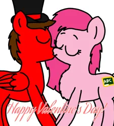 Size: 1275x1414 | Tagged: safe, artist:professorventurer, derpibooru import, oc, oc:cassie venturer, oc:professor venturer, earth pony, pegasus, cutie mark, holiday, image, kissing, png, valentine's day, wholesome