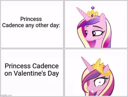 Size: 663x500 | Tagged: safe, artist:sketchmcreations, derpibooru import, princess cadance, alicorn, pony, decadence, female, holiday, image, jpeg, mare, meme, oh boy, shipper on deck, text, valentine's day