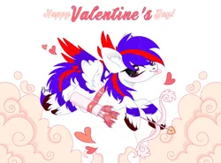 Size: 1920x1420 | Tagged: safe, artist:vi45, derpibooru import, oc, oc:chiseled amethyst, unofficial characters only, pegasus, pony, arrow, bow (weapon), bow and arrow, commission, heart, holiday, image, png, valentine's day, weapon, ych result