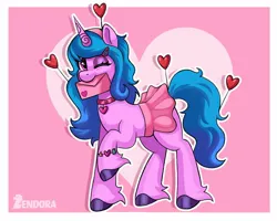Size: 1250x1000 | Tagged: safe, artist:zendoratpw, derpibooru import, izzy moonbow, pony, unicorn, my little pony: tell your tale, spoiler:g5, spoiler:my little pony: tell your tale, spoiler:tyts01e44, female, g5, heart, hearts and hooves day, image, jpeg, letter, mare, mouth hold, secret ad-mare-er, solo