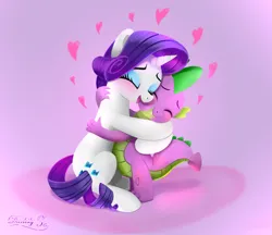 Size: 2081x1800 | Tagged: safe, artist:darksly, derpibooru import, rarity, spike, dragon, pony, unicorn, blushing, cute, duo, duo male and female, eyes closed, female, heart, hearts and hooves day, holiday, hug, image, jpeg, male, mare, open mouth, open smile, raribetes, shipping, smiling, sparity, spikabetes, straight, valentine's day