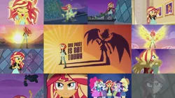 Size: 1280x721 | Tagged: safe, derpibooru import, editor:quoterific, applejack, fluttershy, pinkie pie, rainbow dash, rarity, sunset shimmer, twilight sparkle, equestria girls, my past is not today, image, png, song