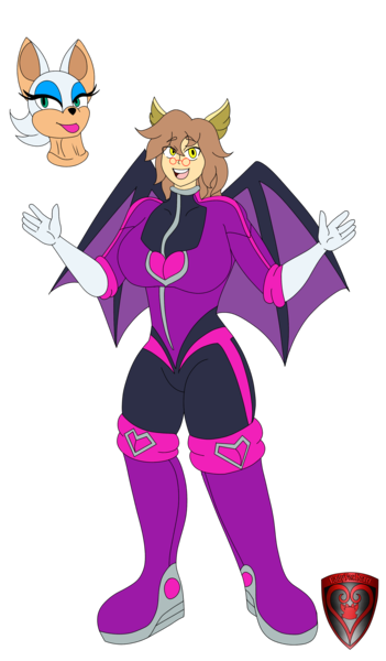 Size: 2396x4092 | Tagged: safe, artist:ladyfoxheart, derpibooru import, oc, oc:ferb fletcher, unofficial characters only, human, equestria girls, clothes, costume, humanized, image, looking at you, mask, png, rouge the bat, solo, sonic prime, sonic the hedgehog, sonic the hedgehog (series)