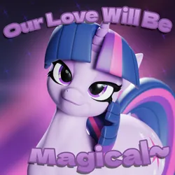 Size: 3840x3840 | Tagged: safe, artist:shreddy117, derpibooru import, twilight sparkle, pony, unicorn, 3d, eyeshadow, female, hearts and hooves day, image, lipstick, looking at you, makeup, png, simple background, solo, solo female, text, unicorn twilight