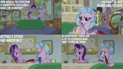 Size: 2000x1125 | Tagged: safe, derpibooru import, edit, edited screencap, editor:quoterific, screencap, berry blend, berry bliss, citrine spark, fire quacker, huckleberry, november rain, peppermint goldylinks, silverstream, starlight glimmer, student counsel, friendship student, image, png