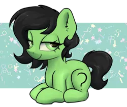 Size: 2600x2200 | Tagged: safe, artist:dumbwoofer, derpibooru import, oc, oc:anonfilly, pony, unicorn, ear fluff, female, filly, image, lidded eyes, looking at you, lying down, png, ponyloaf, prone, simple background, sitting, smiling, solo, transparent background