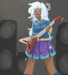 Size: 1790x1971 | Tagged: safe, artist:stanleyiffer, derpibooru import, trixie, human, equestria girls, clothes, guitar, image, jpeg, musical instrument, solo, standing