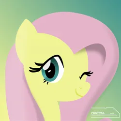 Size: 1997x1997 | Tagged: safe, artist:indonesiarailroadpht, derpibooru import, fluttershy, pegasus, pony, image, jpeg, looking at you, one eye closed, solo, wink, winking at you