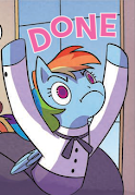 Size: 124x179 | Tagged: safe, derpibooru import, idw, rainbow dash, spoiler:comic, cropped, done with your shit, image, little fillies, my little pony classics reimagined: little fillies, png, reaction image