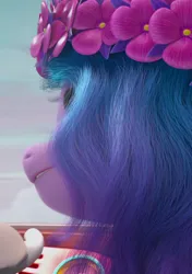 Size: 760x1080 | Tagged: safe, derpibooru import, screencap, izzy moonbow, pony, unicorn, my little pony: make your mark, spoiler:g5, spoiler:winter wishday, cropped, female, floral head wreath, flower, g5, image, mare, my little pony: make your mark chapter 3, png, solo, winter wishday