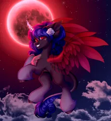 Size: 3682x4000 | Tagged: safe, artist:shinoshai, derpibooru import, oc, alicorn, pony, unicorn, image, jpeg, moon, night, reward, solo