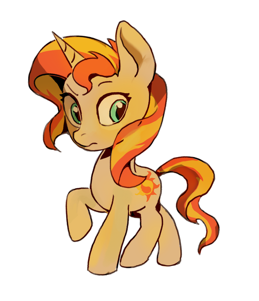 Size: 1191x1381 | Tagged: safe, artist:yanming98294, derpibooru import, sunset shimmer, pony, unicorn, female, image, mare, png, raised hoof, simple background, solo, white background