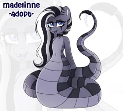 Size: 2807x2524 | Tagged: safe, artist:madelinne, derpibooru import, oc, unofficial characters only, lamia, original species, adoptable, adoptable open, adoption, belly button, image, long hair, png, zoom layer