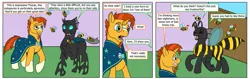 Size: 1285x404 | Tagged: safe, artist:termyotter, derpibooru import, sunburst, thorax, bee, changeling, insect, pony, animal costume, bee costume, clothes, costume, image, jpeg