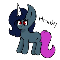 Size: 5000x5000 | Tagged: safe, artist:houndy, derpibooru import, oc, oc:houndy, unofficial characters only, unicorn, blank flank, cute, image, png, red eyes, simple background, simple shading, solo, white background