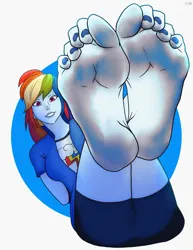 Size: 2550x3300 | Tagged: suggestive, artist:6o6chitpos, derpibooru import, rainbow dash, equestria girls, feet, female, fetish, foot fetish, image, looking at you, png, tied up