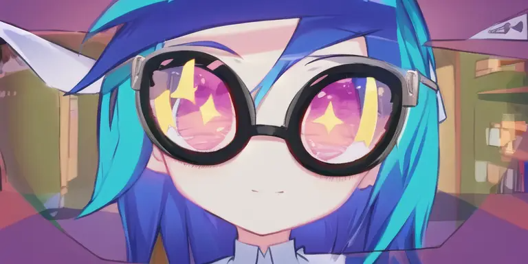 Size: 768x384 | Tagged: safe, derpibooru import, edit, edited screencap, machine learning generated, screencap, vinyl scratch, human, equestria girls, music to my ears, rainbow rocks, :i, anime, background, female, glasses, image, pinegraph, png