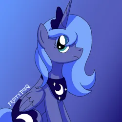 Size: 1000x1000 | Tagged: safe, artist:fruiitypieq, artist:shycookieq, derpibooru import, princess luna, alicorn, pony, female, gradient background, image, png, solo