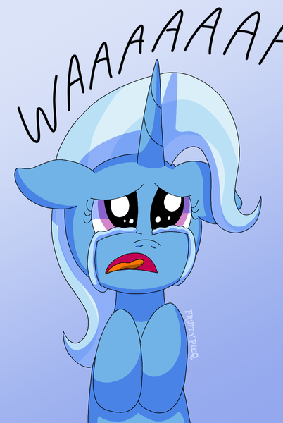 Size: 1080x1613 | Tagged: safe, artist:fruiitypieq, artist:shycookieq, derpibooru import, trixie, pony, unicorn, crying, female, gradient background, image, png, sad, solo