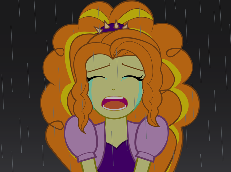 Size: 1136x848 | Tagged: safe, artist:hakdurbin, derpibooru import, adagio dazzle, equestria girls, crying, female, image, png, rain, solo