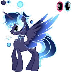 Size: 1280x1280 | Tagged: safe, artist:harmonyvitality-yt, derpibooru import, oc, unofficial characters only, alicorn, pony, alicorn oc, base used, choker, heterochromia, horn, image, male, offspring, parent:king sombra, parent:princess luna, parents:lumbra, png, simple background, solo, stallion, transparent background, wings