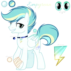 Size: 1280x1280 | Tagged: safe, artist:harmonyvitality-yt, derpibooru import, oc, unofficial characters only, pegasus, pony, bandage, base used, choker, grin, image, male, offspring, parent:sky stinger, parent:vapor trail, parents:vaporsky, pegasus oc, png, simple background, smiling, solo, stallion, transparent background, wings