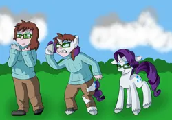 Size: 1280x896 | Tagged: safe, artist:detectivecoon, derpibooru import, rarity, oc, human, pony, unicorn, female, glasses, grin, gritted teeth, human to pony, image, jpeg, mare, smiling, teeth, transformation, transformation sequence