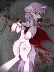 Size: 1080x1440 | Tagged: semi-grimdark, artist:bonecrow, derpibooru import, oc, oc:candlelight warmth, unofficial characters only, pony, unicorn, belly button, blood, dead, female, image, impalement, jpeg, mare, sword, weapon