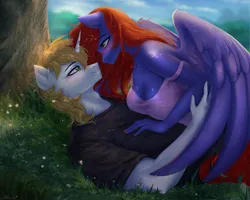 Size: 2500x2000 | Tagged: safe, artist:alicesmitt31, derpibooru import, oc, oc:night coder, anthro, pegasus, unicorn, image, png