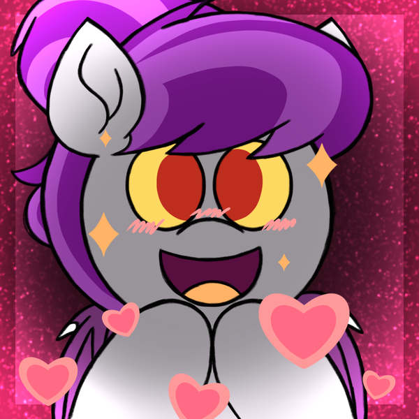 Size: 1200x1200 | Tagged: safe, artist:thebadbadger, derpibooru import, oc, oc:aman moreau, unofficial characters only, bat pony, blushing, heart, image, png, sparkles