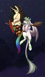 Size: 1950x3301 | Tagged: safe, artist:alrumoon_art, derpibooru import, oc, unofficial characters only, alicorn, pegasus, pony, alrumoon halloween ych 2022, female, image, mare, png