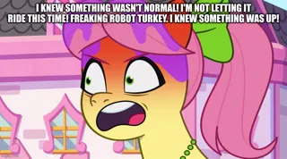 Size: 897x500 | Tagged: safe, derpibooru import, edit, edited screencap, screencap, posey (g5), my little pony: tell your tale, spoiler:g5, spoiler:my little pony: tell your tale, spoiler:tyts01e22, aqua teen hunger force, caption, g5, image, image macro, jpeg, meme, text, zipp's yes day