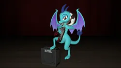 Size: 1920x1080 | Tagged: safe, artist:ponygamer2020, artist:ponygamersfm, derpibooru import, princess ember, dragon, 3d, amplifier, dragoness, electric guitar, female, grin, guitar, horn, image, looking at you, map, musical instrument, png, scenery, sitting, smiling, smiling at you, solo, source filmmaker, spread wings, table, tail, that dragon sure does love guitars, wings